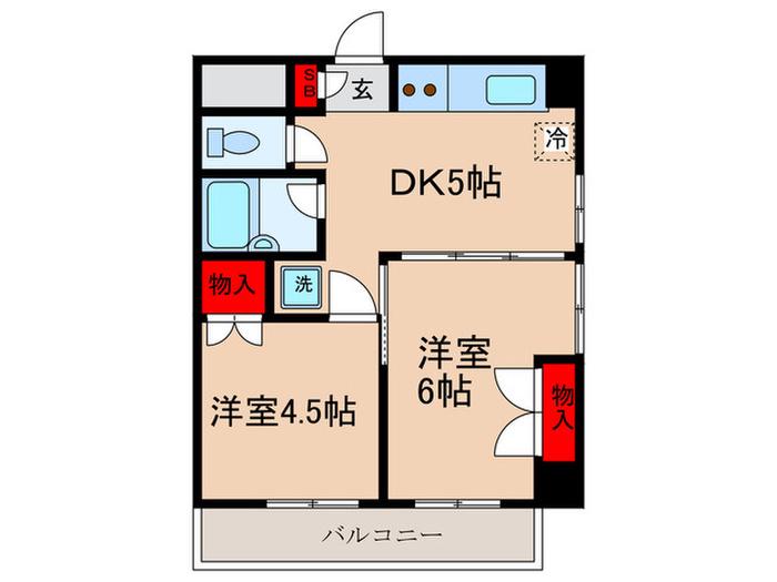 アーク亀戸3丁目(2DK/5階)の間取り写真