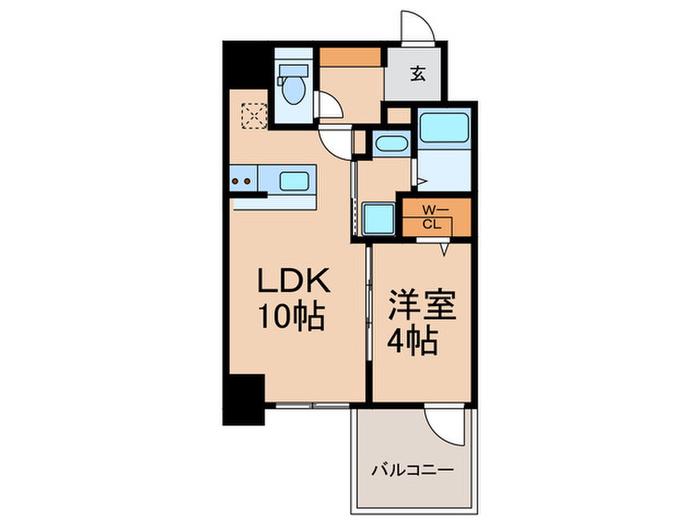 LA DOUCEUR谷町(1LDK/4階)の間取り写真