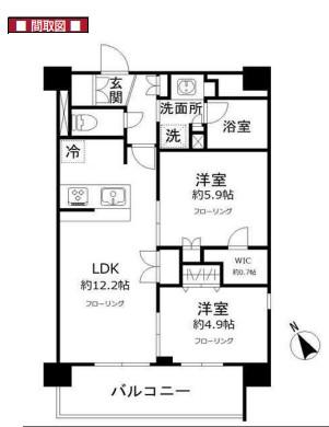 エヌステージ赤羽志茂(2LDK/7階)の間取り写真