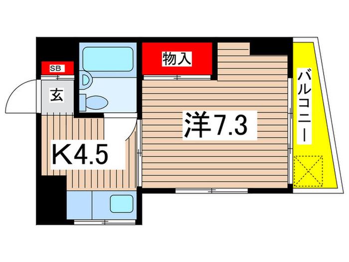 綾瀬ニューハイツ(1K/2階)の間取り写真