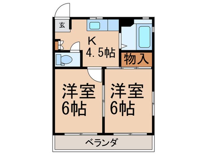 グリーンマンション(2K/3階)の間取り写真