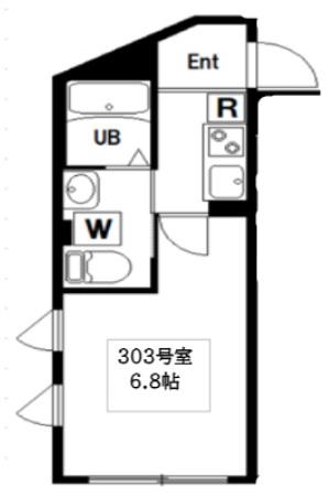BLOOM TOWER NISHISHINJUKU(1K/3階)の間取り写真