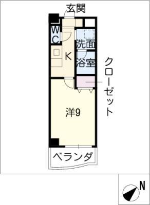 アズ徳重(1K/3階)の間取り写真