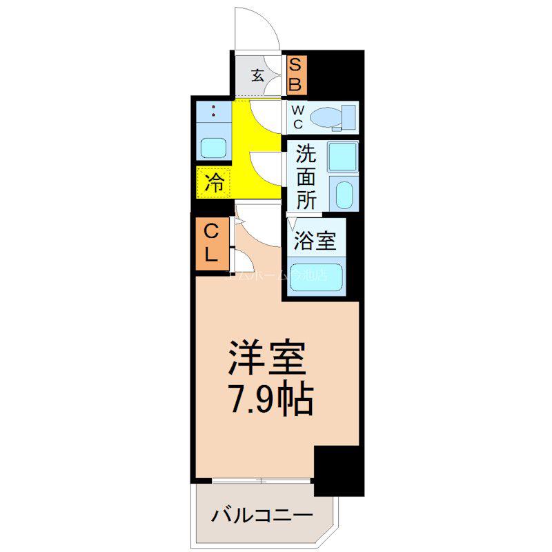 S-RESIDENCE葵(1K/10階)の間取り写真