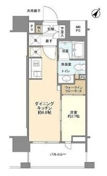 クレヴィア日本橋水天宮前 HAMACHO RESIDENCE(1LDK/11階)の間取り写真
