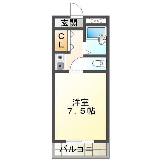 メゾントップス(1K/1階)の間取り写真