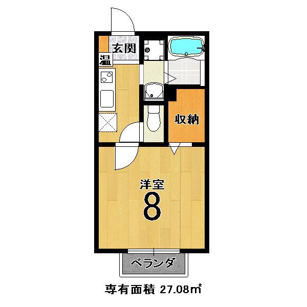 相深荘(1K/2階)の間取り写真