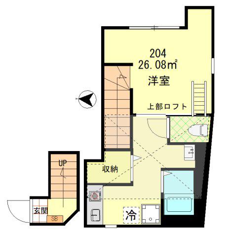 オーガスタコート板橋本町(1K/2階)の間取り写真