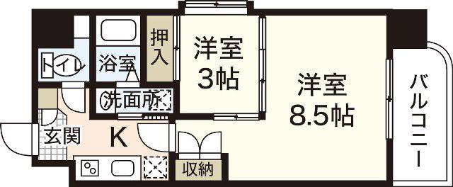 メゾン山城(2K/5階)の間取り写真