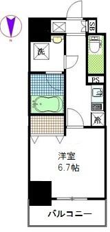 URBAN FRATS千葉中央(1K/7階)の間取り写真