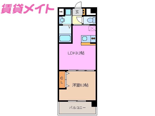 LALAGARDEN(1LDK/2階)の間取り写真