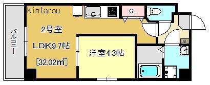 PEAR RESIDENCE MINATO(1LDK/6階)の間取り写真