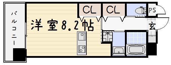 アクシオ北九州(ワンルーム/7階)の間取り写真