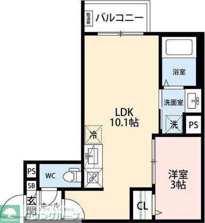 GRANDBLUE DOTOKUSHIMMACHI II(1LDK/3階)の間取り写真