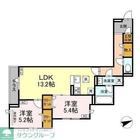 D-STELLA(2LDK/1階)の間取り写真