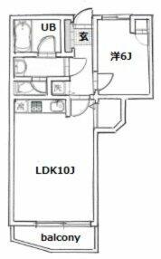 自由が丘パークヒル(1LDK/1階)の間取り写真