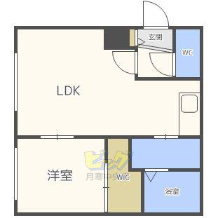 RUHE福住(1LDK/3階)の間取り写真