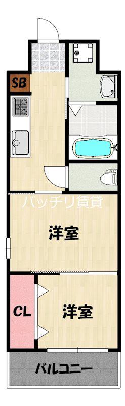 NO.111CLUBORIENTBLD(2K/18階)の間取り写真