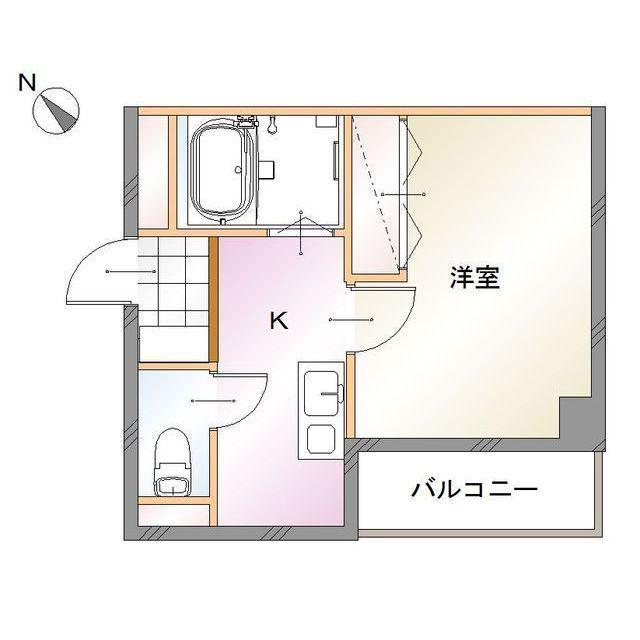 エスティケイビル(1K/4階)の間取り写真