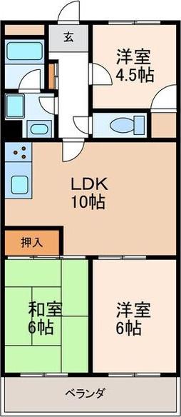 イトーピア新栄マンション(3LDK/4階)の間取り写真