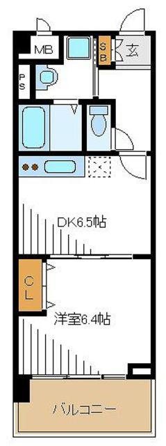 アバンセ(1DK/4階)の間取り写真