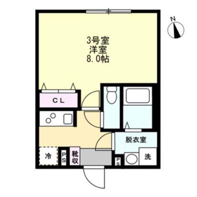 グレイス三ツ境(1K/3階)の間取り写真