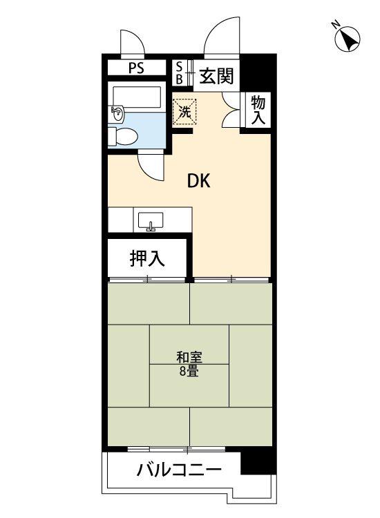 キングドム九品寺(1DK/5階)の間取り写真