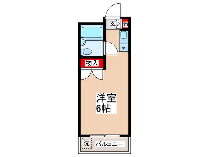 ファイン国谷(ワンルーム/4階)の間取り写真