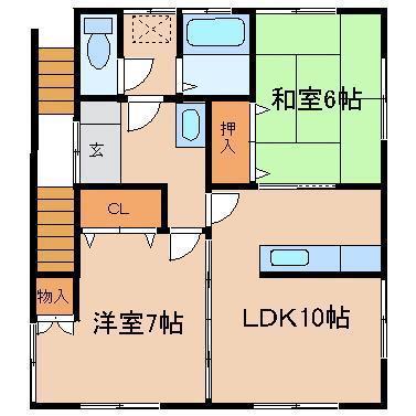 ハマミチ(2LDK/2階)の間取り写真