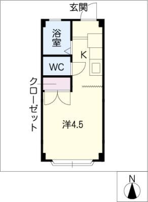サンハイツ長坂A棟(1K/1階)の間取り写真