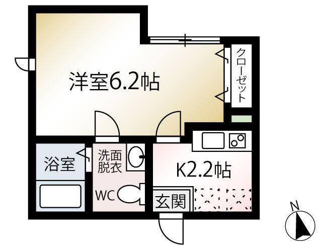 MQUARTO船堀I(1K/1階)の間取り写真