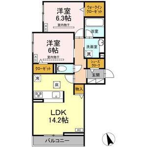 セイグレイス(2LDK/1階)の間取り写真
