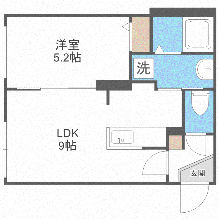 シェラトン札幌菊水(1LDK/4階)の間取り写真