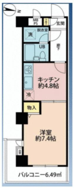 ライオンズマンション川口幸町(1DK/2階)の間取り写真