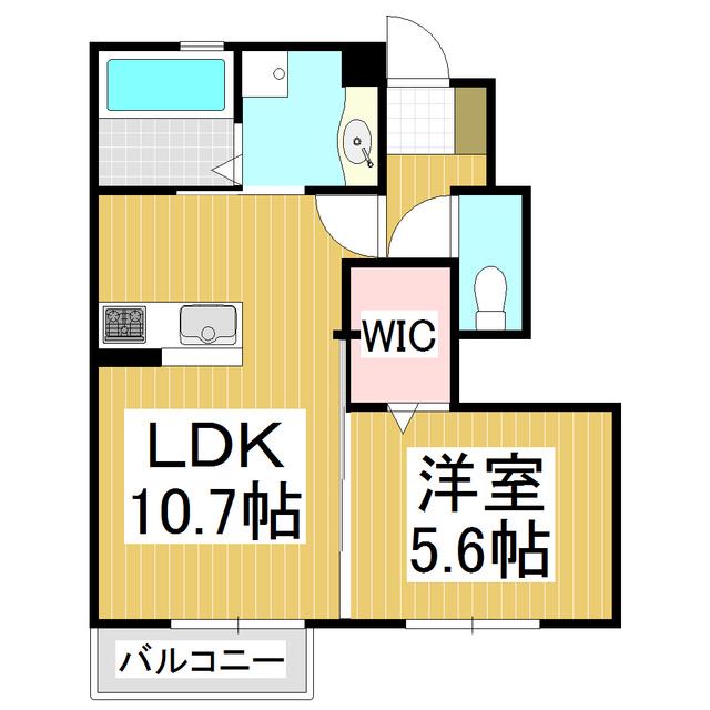 LA・MONTE横山(1LDK/1階)の間取り写真