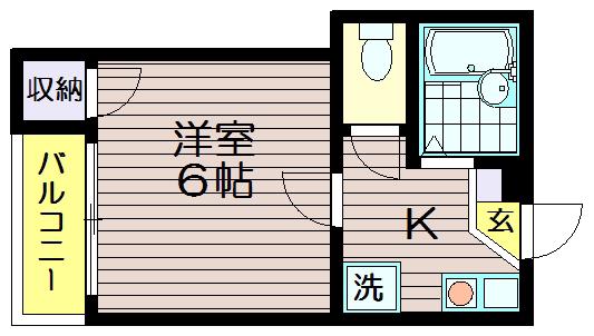 パティオ南烏山(1K/3階)の間取り写真