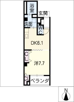 イルボッロ(1DK/1階)の間取り写真