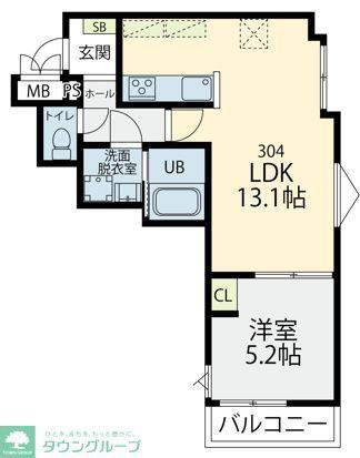 プラフィド(1LDK/3階)の間取り写真