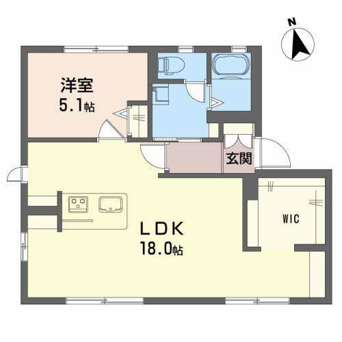 ジュネス太田(1LDK/1階)の間取り写真