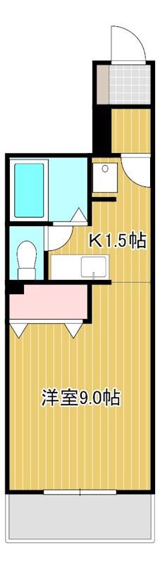 POINT幸(1K/3階)の間取り写真