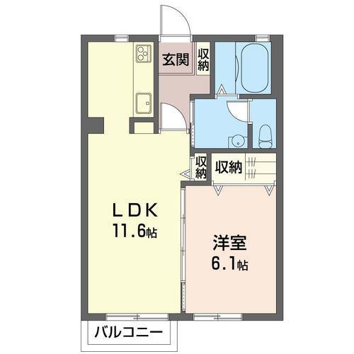 パステック(1LDK/2階)の間取り写真