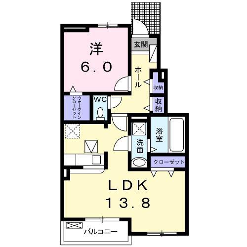 ANNEX31 VII(1LDK/1階)の間取り写真
