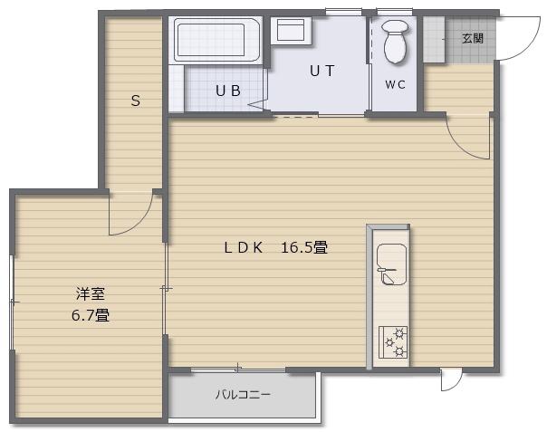 レジデンススエヒロVI(1LDK/1階)の間取り写真