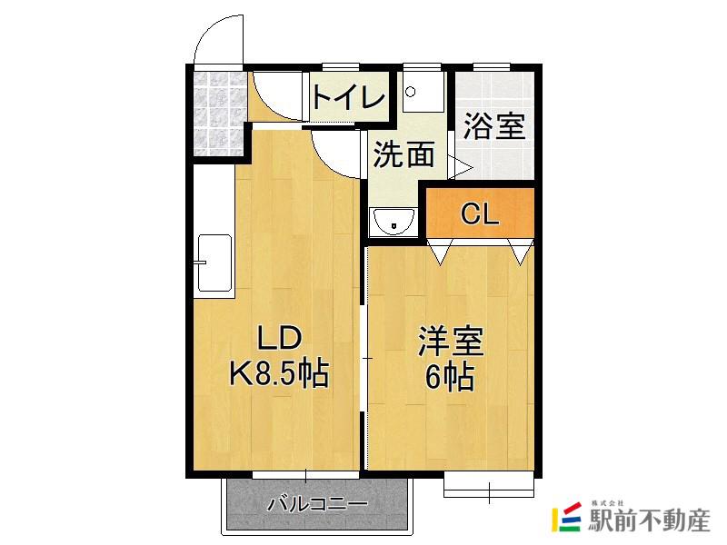ド・マーニ(1LDK/2階)の間取り写真