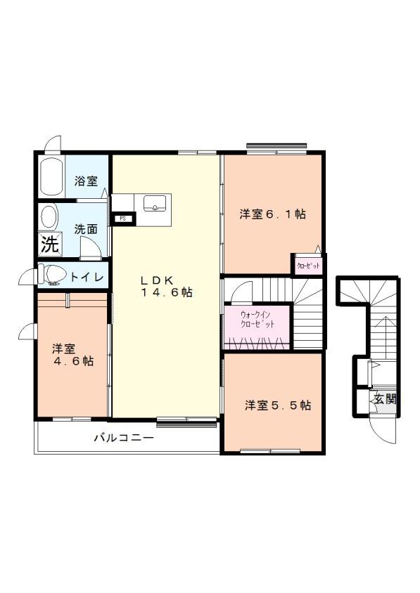 スカールA(3LDK/2階)の間取り写真