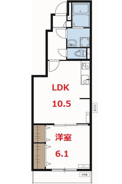 リブリ・ドリーム楓(1LDK/1階)の間取り写真