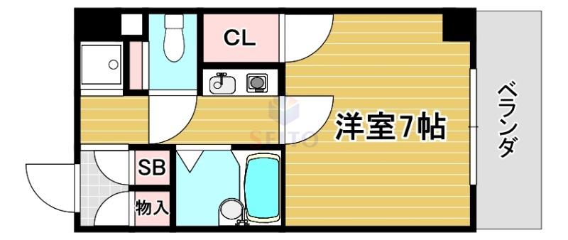 グレイス赤井(1K/3階)の間取り写真