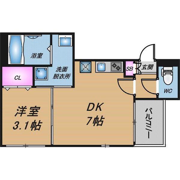 HEIMATLIEBE(1DK/1階)の間取り写真