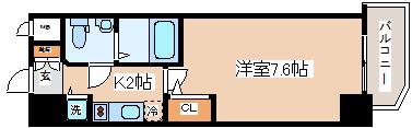 S-RESIDENCE神戸磯上通(1K/7階)の間取り写真
