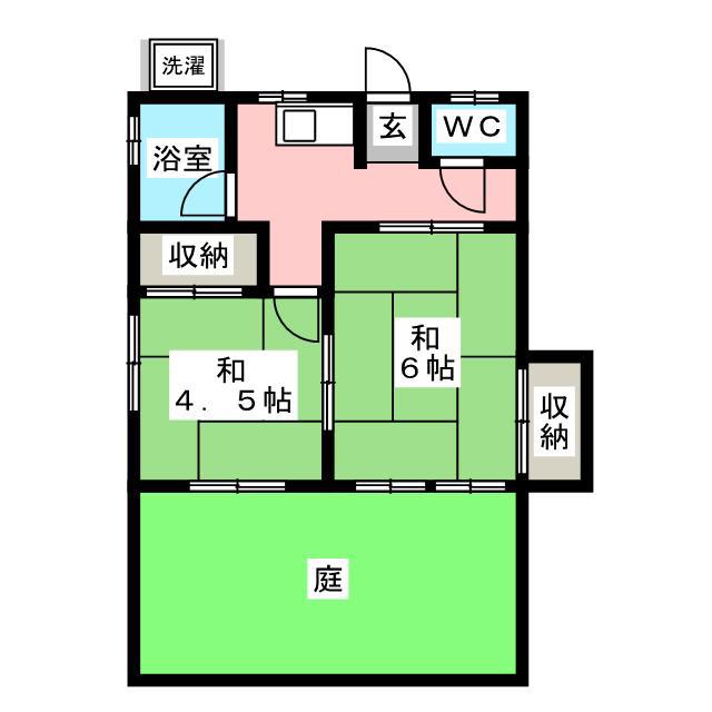 荒井荘(2K/2階)の間取り写真